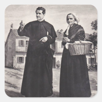 Adesivo Quadrado Santo João Bosco com a Mãe