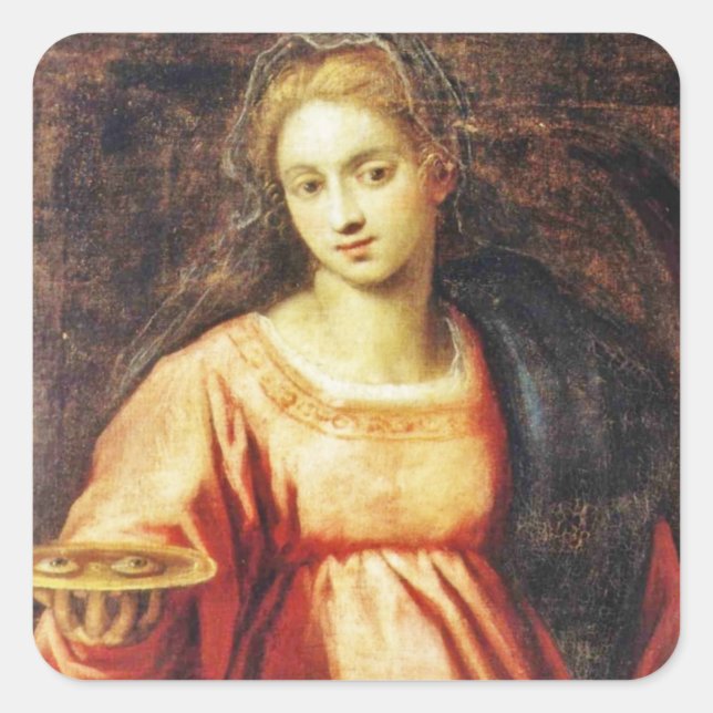 Adesivo Quadrado Santo Lúcia da Suecia (Frente)