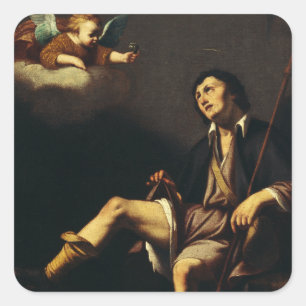 Adesivo Quadrado Santo Roch e o Anjo pela Cara François