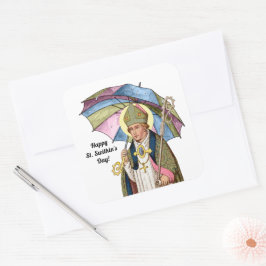 Adesivo Quadrado Santo Swithun com Guarda-chuva