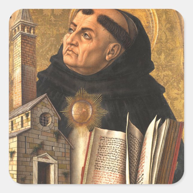 Adesivo Quadrado Santo Tomás de Aquino (Frente)