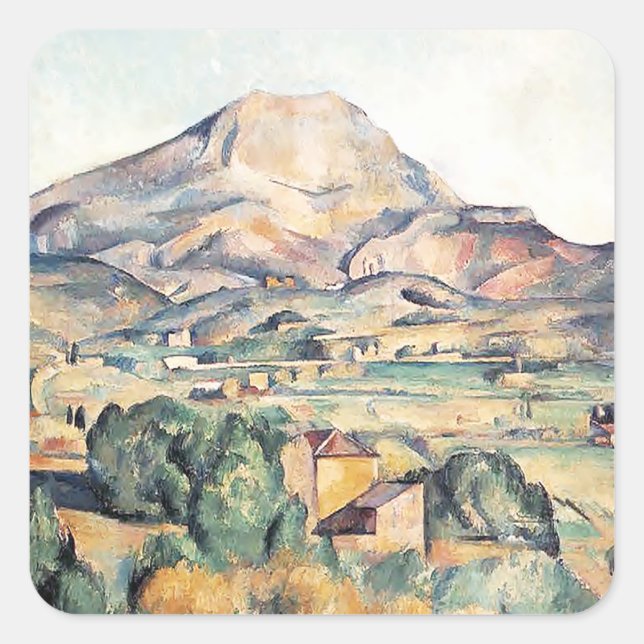 Adesivo Quadrado Santo-Victoire Barnes Mountain Paul Cezanne (Frente)
