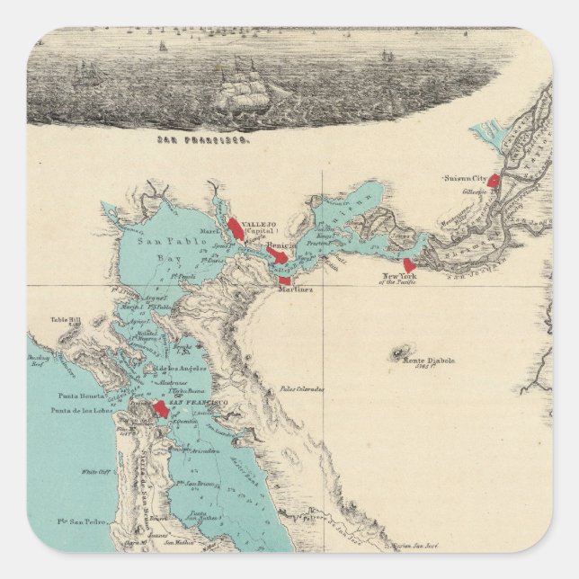 Adesivo Quadrado São Francisco a Sacramento (Frente)