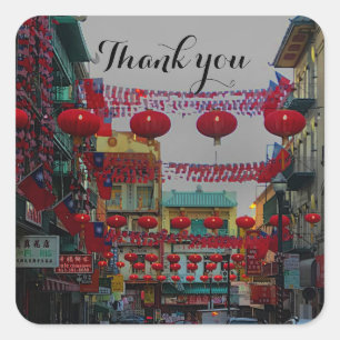 Adesivo Quadrado São Francisco Chinatown Lanternas #4 Stickers