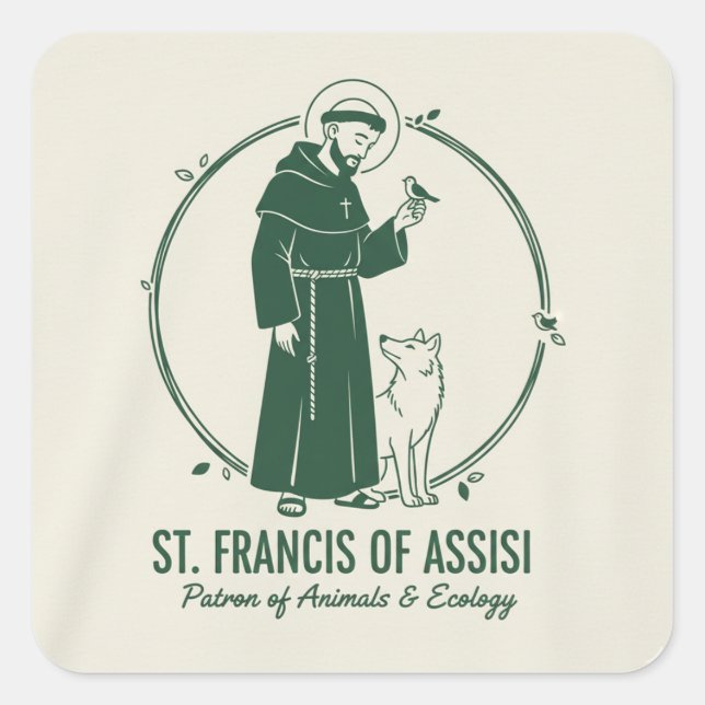 Adesivo Quadrado São Francisco de Assis (Frente)