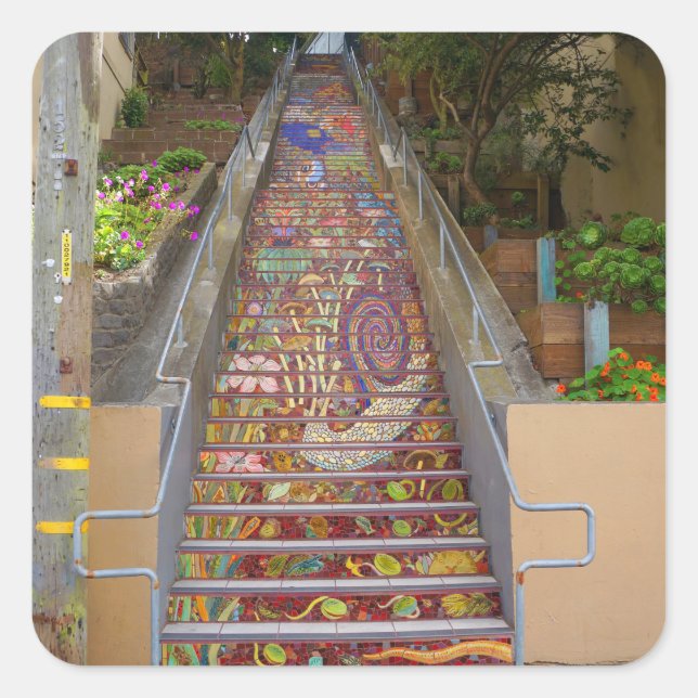 Adesivo Quadrado São Francisco Hidden Garden Steps #2 Stickers (Frente)