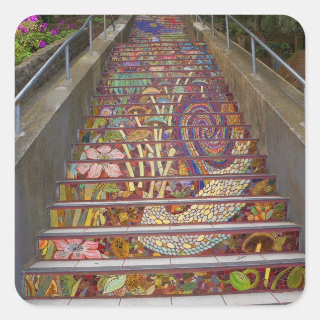 Adesivo Quadrado São Francisco Hidden Garden Steps #3 Stickers (Frente)
