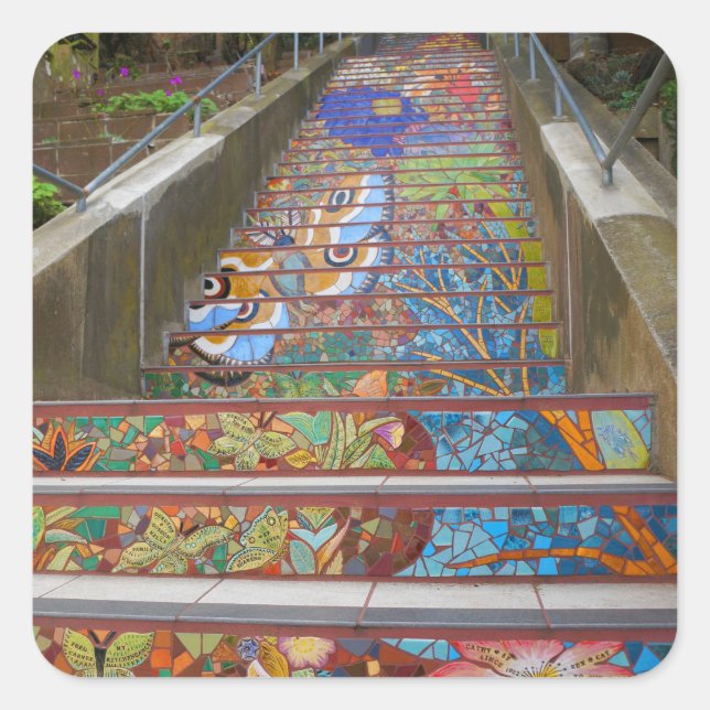 Adesivo Quadrado São Francisco Hidden Garden Steps #5 Stickers (Frente)