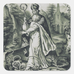 Adesivo Quadrado São Patrício padroeiro da Irlanda