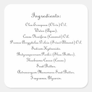 Adesivo Quadrado Sap Skincare Ingrediente Listagem Produto Legante