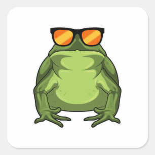 Adesivo Quadrado Sapo com óculos de sol