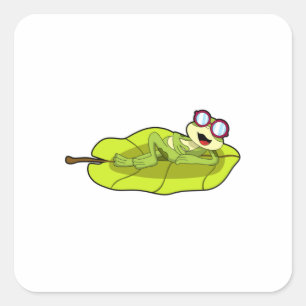 Adesivo Quadrado Sapo com óculos de sol