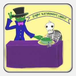 Adesivo Quadrado Sapo com Vinheta de Reforma Adequada