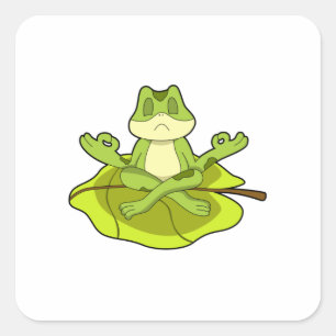 Adesivo Quadrado Sapo em Meditação