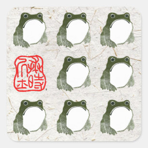 Adesivo Quadrado Sapo Indecente Japonês Fez século XIX