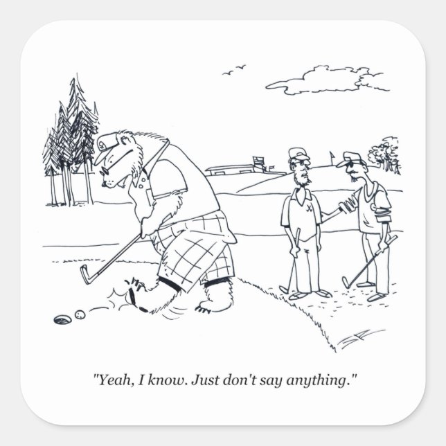 Adesivo Quadrado Saquetas quadradas grandes de Golfe (Frente)