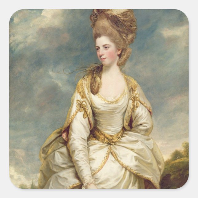 Adesivo Quadrado Sarah Campbell, 1777-78 (óleo na canvas) (Frente)