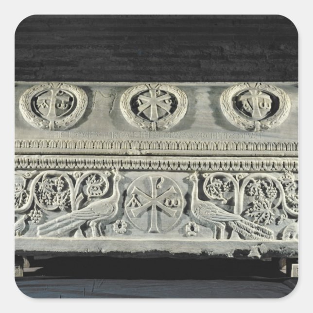 Adesivo Quadrado Sarcófago do bispo Theodore (Frente)