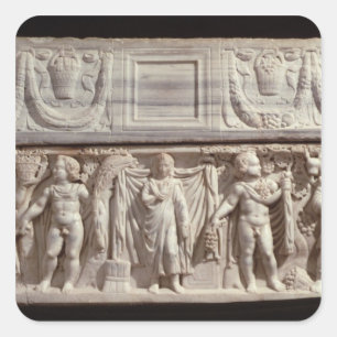 Adesivo Quadrado Sarcófago que descreve o falecido