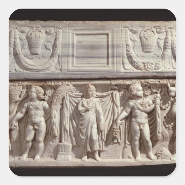 Adesivo Quadrado Sarcófago representando o falecido (Frente)