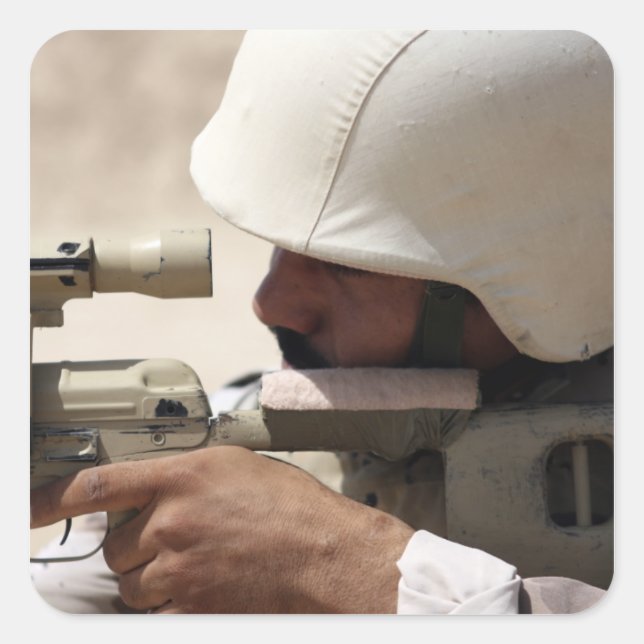 Adesivo Quadrado Sargento do Exército iraquiano em mira (Frente)
