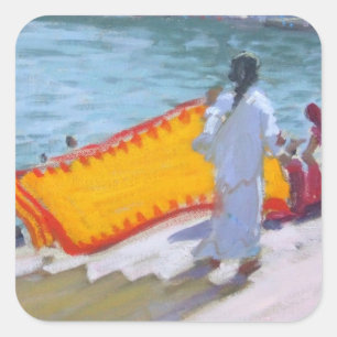 Adesivo Quadrado Sari de secagem Pushkar