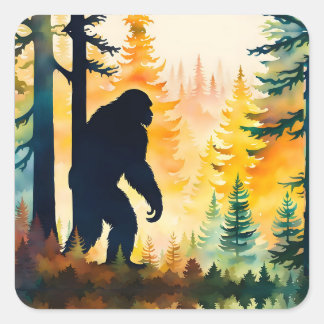 Adesivo Quadrado Sasquatch Autumn Landscape Sunset