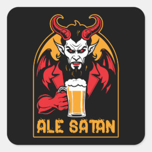 Adesivo Quadrado Satã de Ale - Bebendo de Cerveja
