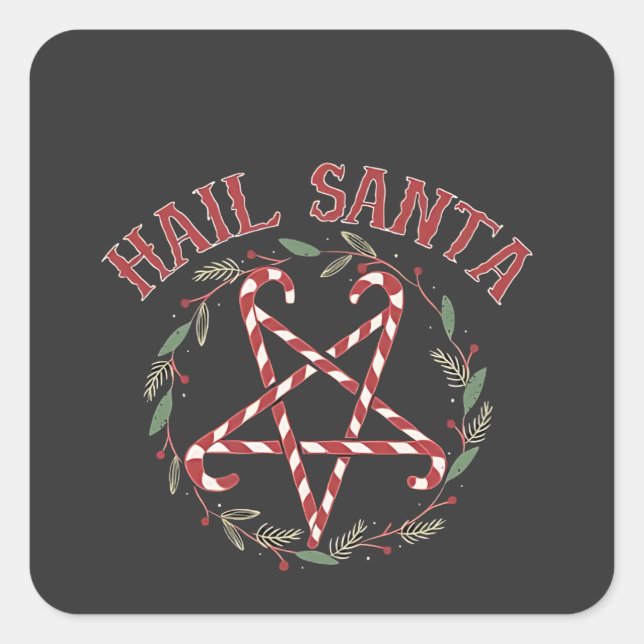 Adesivo Quadrado Satã Natal Krampus Xmas Devil Candy (Frente)
