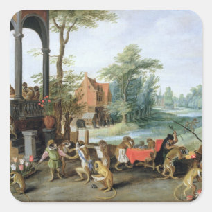 Adesivo Quadrado Sátira da Folia de Tulip Mania