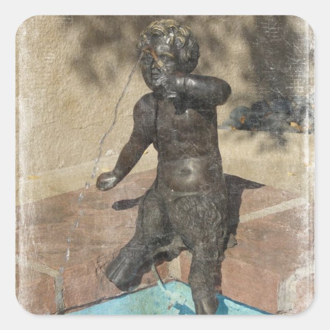 Adesivo Quadrado Satyr Fountain (Frente)