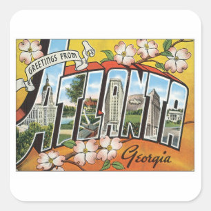 Adesivo Quadrado Saudações De Atlanta