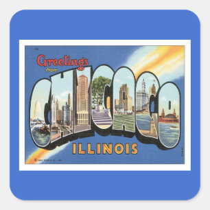 Adesivo Quadrado Saudações De Chicago Illinois