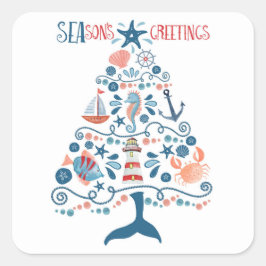 Adesivo Quadrado Saudações de Natal das Temporadas Náuticas