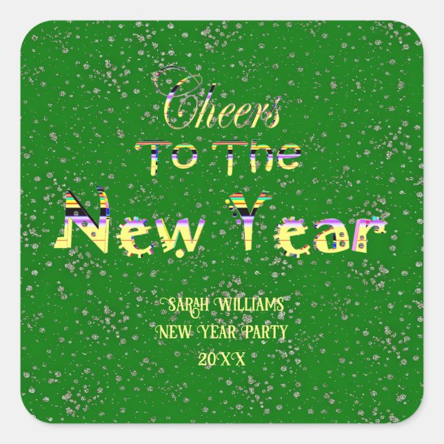 Adesivo Quadrado Saúde aos Artesanatos do Ano Novo | Partido Verde (Frente)