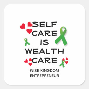 Adesivo Quadrado SAÚDE Mental CUIDADOS PRÓPRIOS SÃO CUIDADOS DE SAÚ