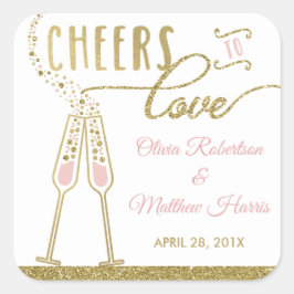 Adesivo Quadrado Saúde para o Amar Sticker, Faux Dourado