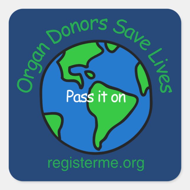Adesivo Quadrado Save Lives Organ Donor Awareness (Frente)