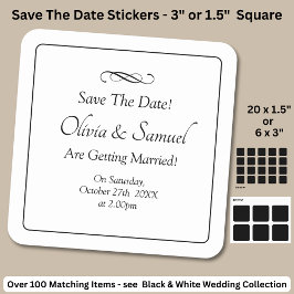 Adesivo Quadrado Save The Date - Black & White with Infinity Scroll
