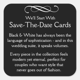 Adesivo Quadrado Save the Date Cards
