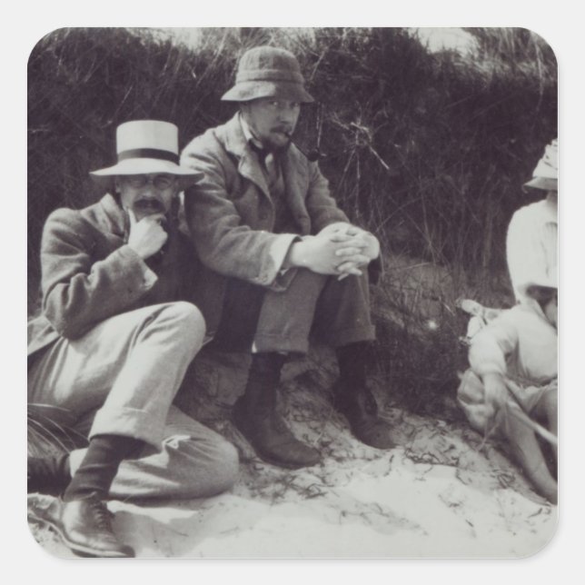 Adesivo Quadrado Saxon Sydney Turner, Clive Bell e Julian (Frente)