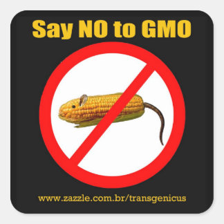 Adesivo Quadrado Say NO to GMO