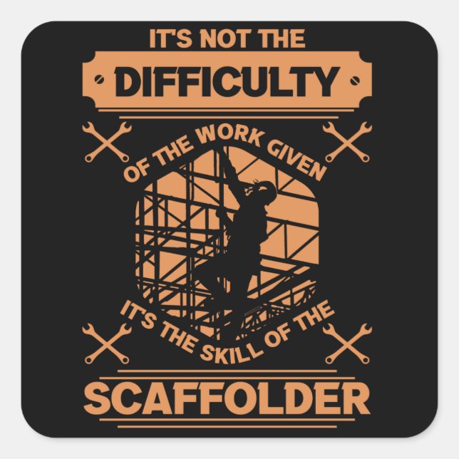 Adesivo Quadrado Scaffolder Construção Scaffolder (Frente)