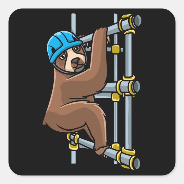 Adesivo Quadrado Scaffolder Sloth Scaffolding (Frente)