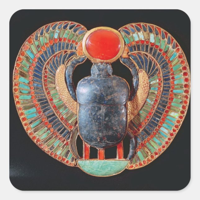 Adesivo Quadrado Scarab, do túmulo de Tutankhamun (Frente)