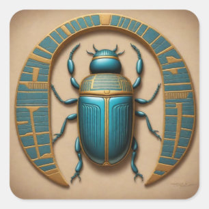 Adesivo Quadrado Scarab Egípcio Sagrado
