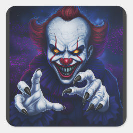 Adesivo Quadrado Scary Clown Sticker