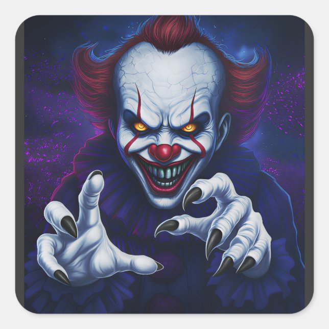 Adesivo Quadrado Scary Clown Sticker (Frente)