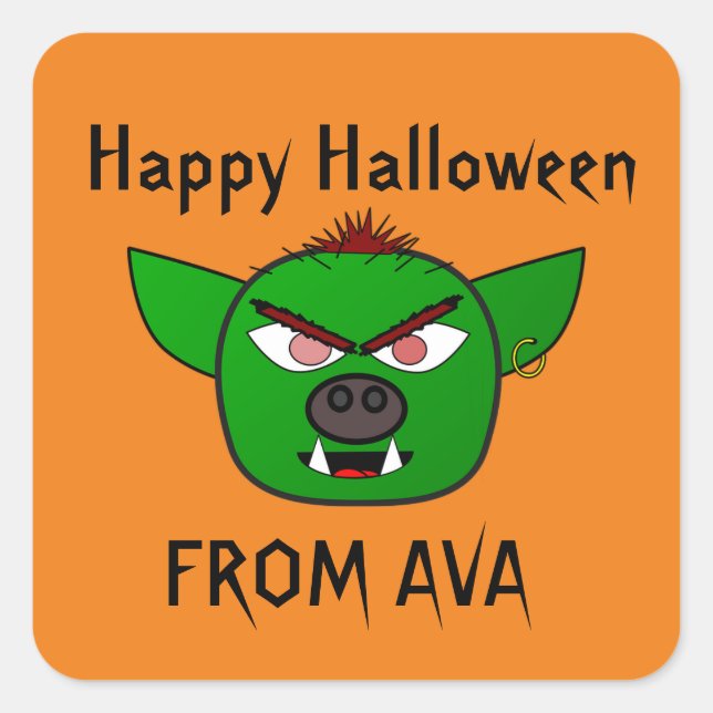 ADESIVO QUADRADO SCARY GOBLIN HALLOWEEN STICKER (Frente)