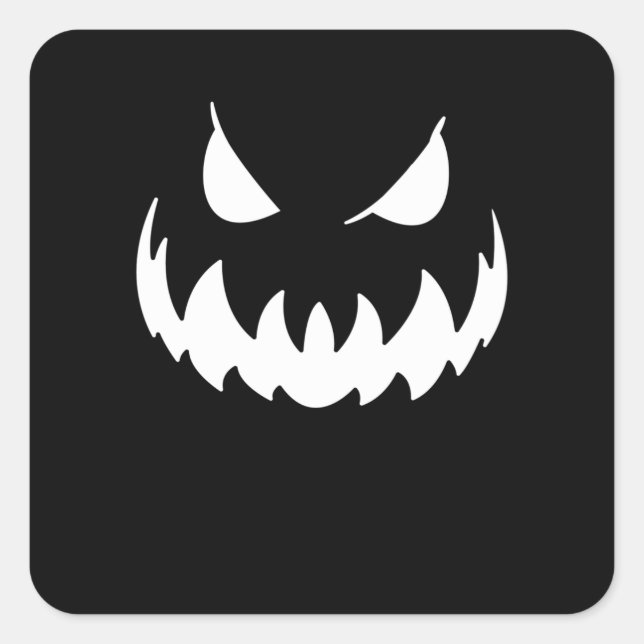Adesivo Quadrado Scary pumpkin face (Frente)